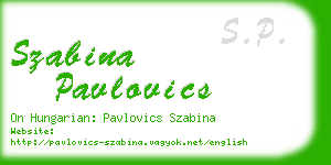 szabina pavlovics business card